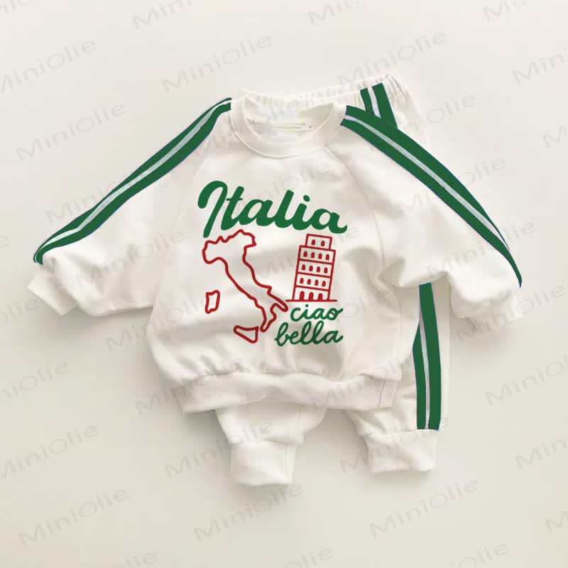 ITALIA CIAO BELLA Baby Toddler Green Striped 2-piece Set