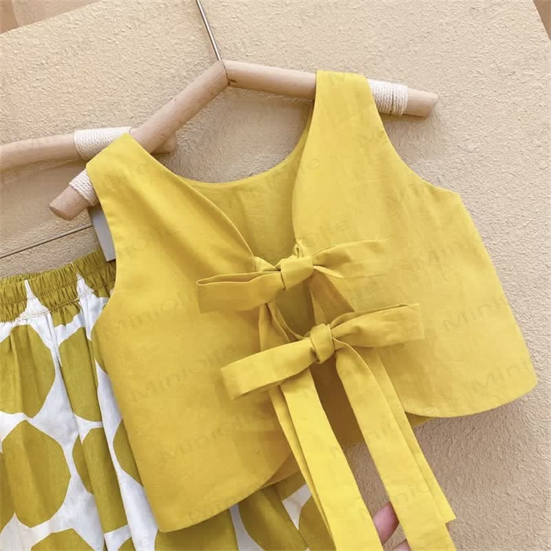 Toddler 2-Piece Yellow Dots Set with Hat