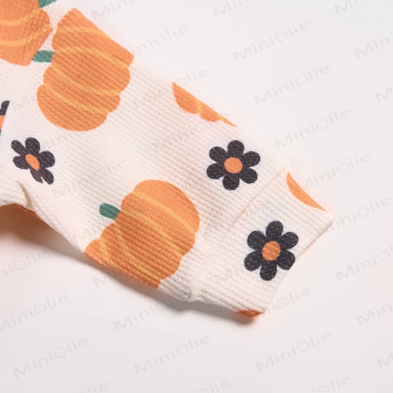 Baby Toddler Pumpkin Flower Waffle 2-piece Set