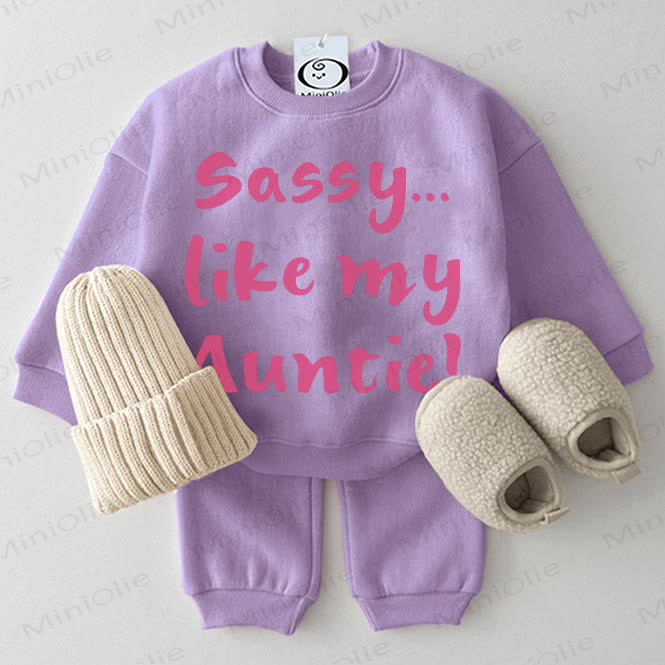 SASSY LIKE MY AUNTIE Baby 2-piece Purple Set