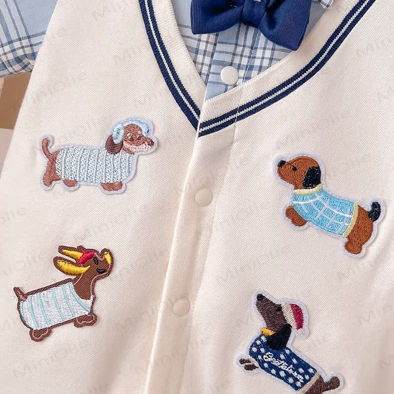 Baby Gentleman Puppy Patch Romper