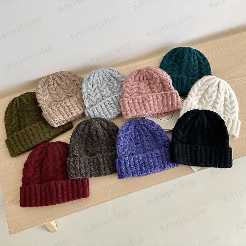 Baby Toddler Solid Color Twist Beanie