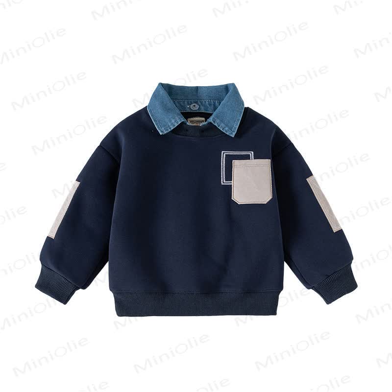 Toddler Fleece Lined Fake 2pcs Sweatshirt
