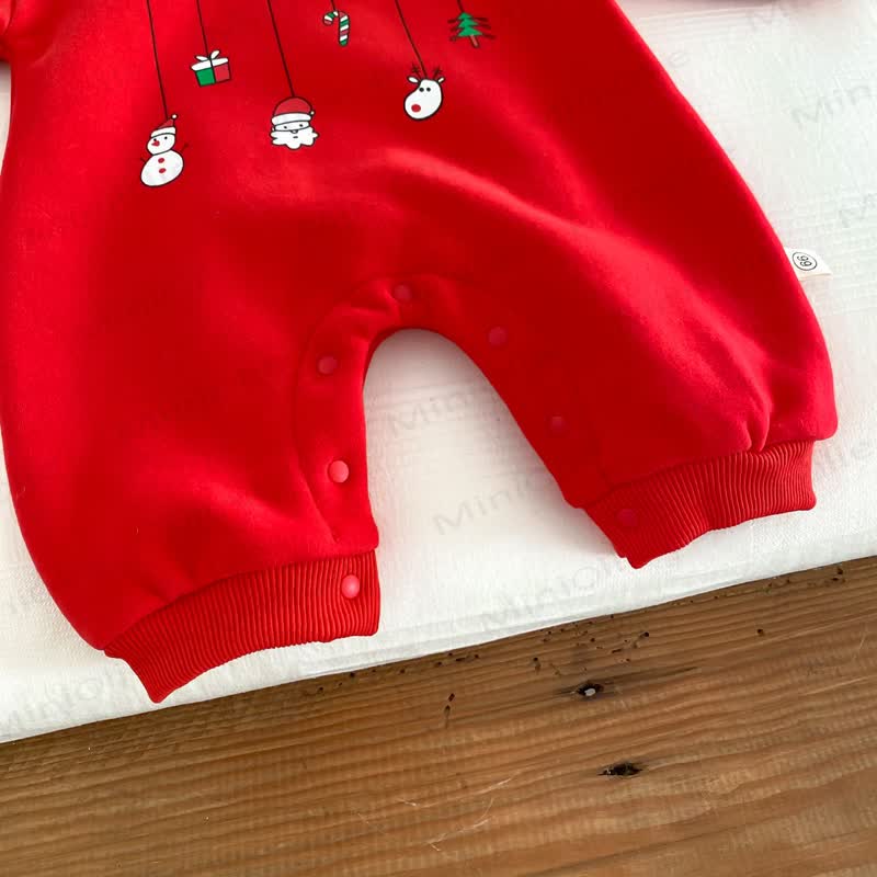 MERRY CHRISTMAS Baby Hooded Romper