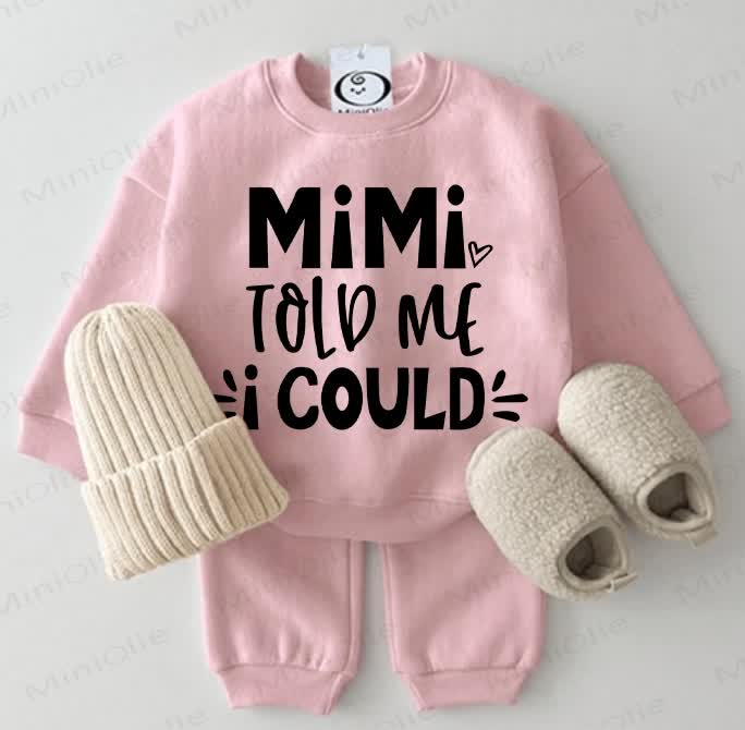 MIMI TOLD ME I COULD Baby 2-piece Pink Set