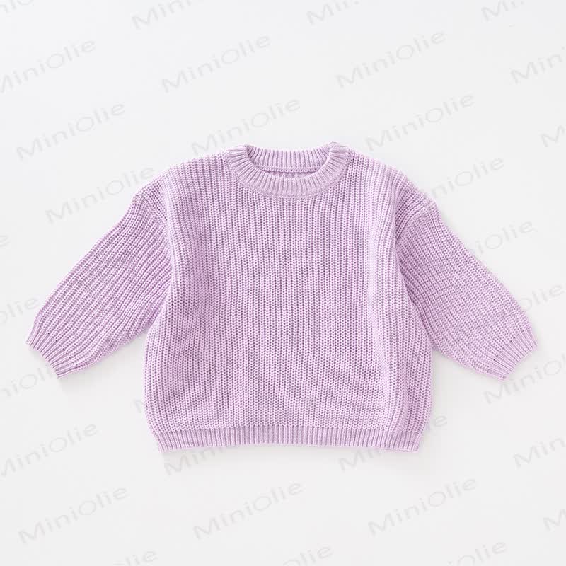 Baby Knitted Solid Color Simple Sweater