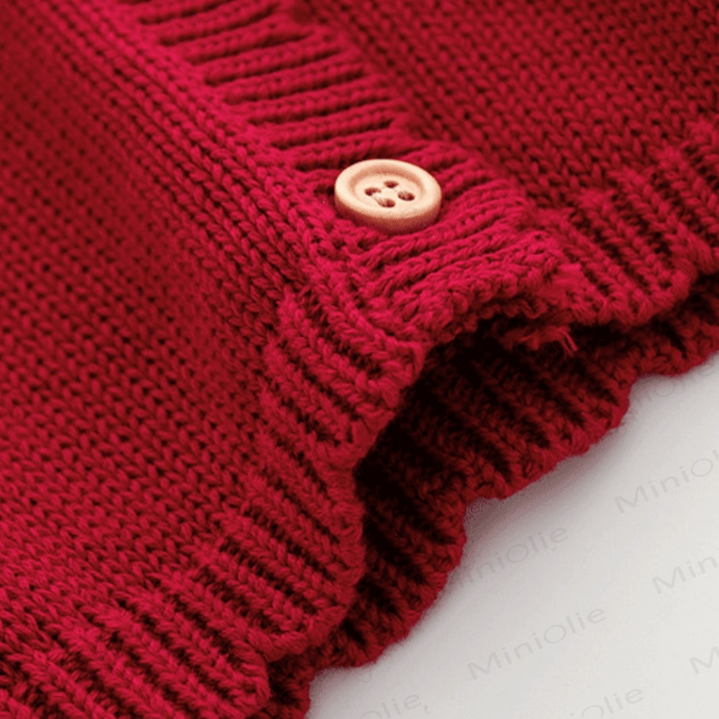 Baby Red Cardigan/Dress with headband