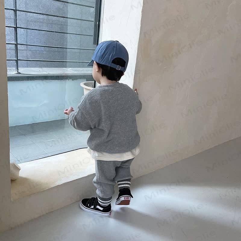 Baby Toddler Solid Color Casual 2 Pieces Set