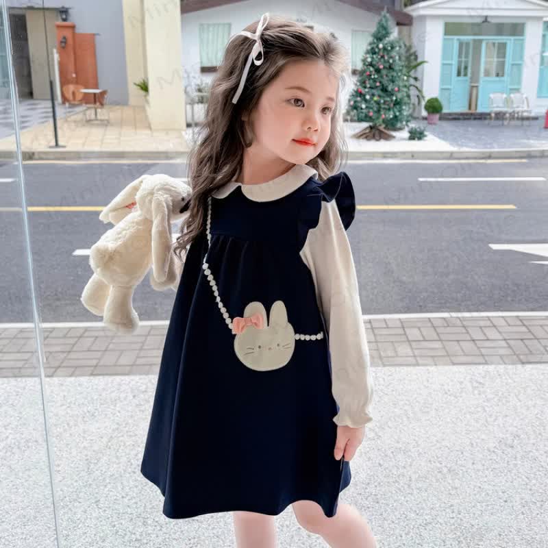 Baby Toddler Girl Bunny Baby Collar Dress