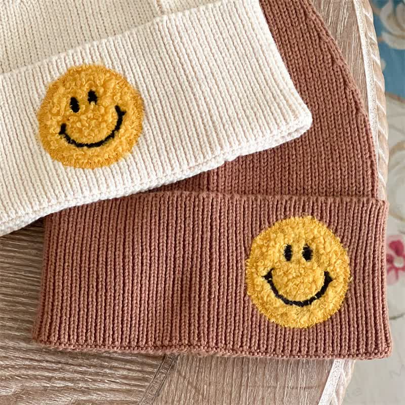 Baby Embroidered Smile Face Beanie