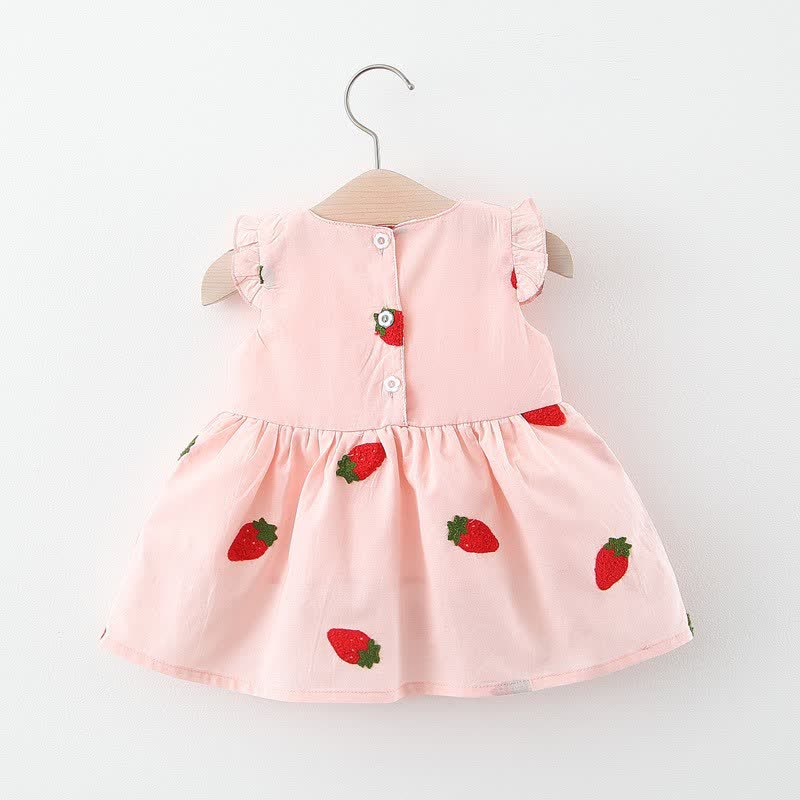 Baby Cherry Ruffle Sleeves Summer Dress