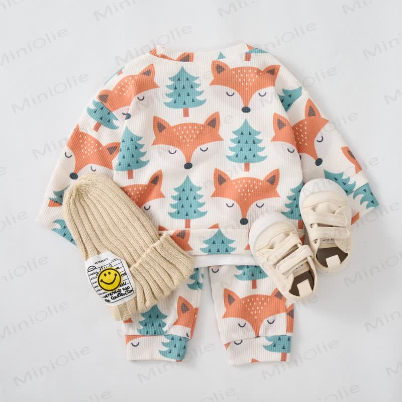 Baby Toddler Fox Forest Waffle 2-piece Set