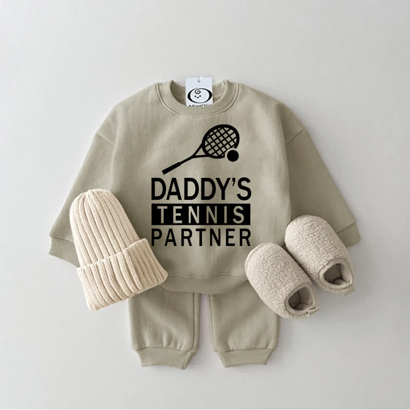 DADDY'S TENNIS PARTNER Baby Sweatsuit 2-piece Set