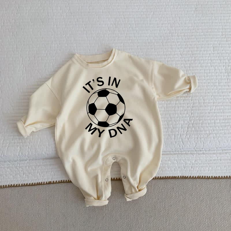 IT'S IN MY DNA Baby Soccer Beige Romper