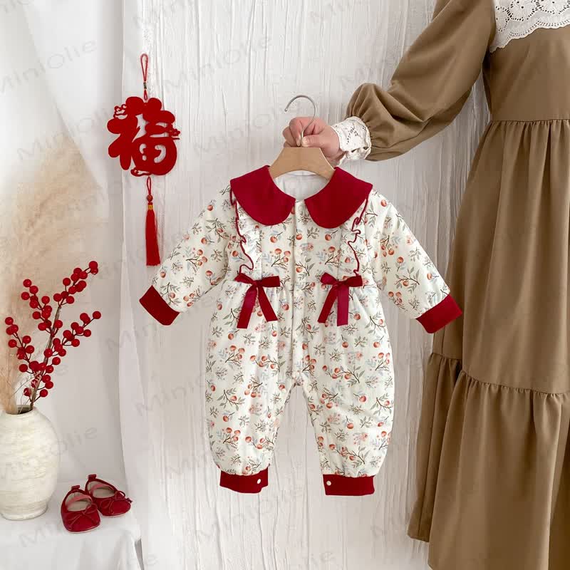 Baby Christmas Floral Romper