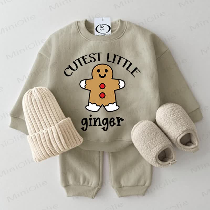 CUTEST LITTLE GINGER Baby Grey Green 2-piece Set
