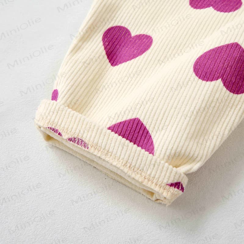 Baby Toddler Purple Hearts Corduroy Overalls