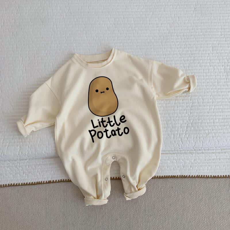 LITTLE POTATO Baby Beige Romper