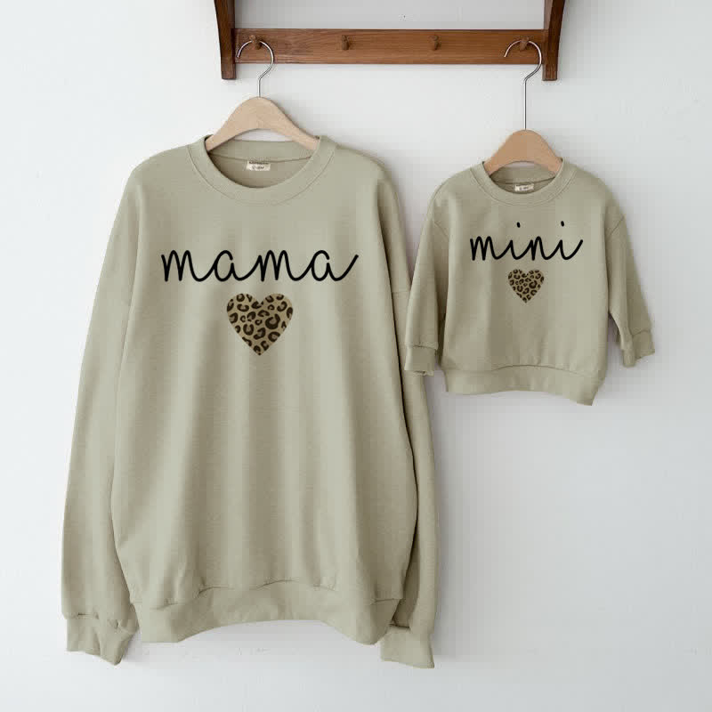 MAMA/MINI Mommy and Me Leopard Print Love Sweatshirt