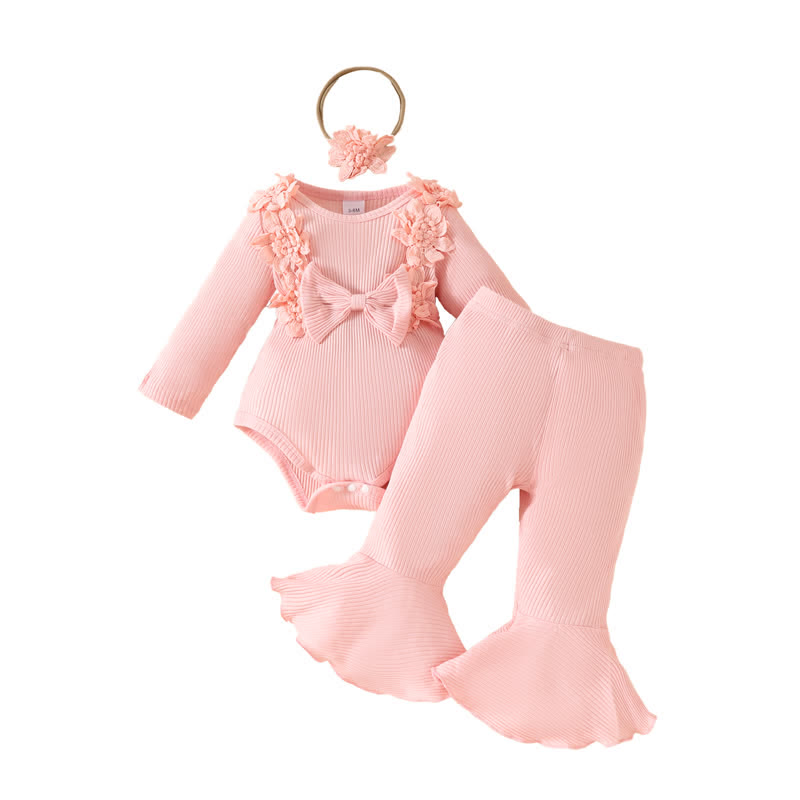 Baby 2-Piece Flower Bow Set with Headband