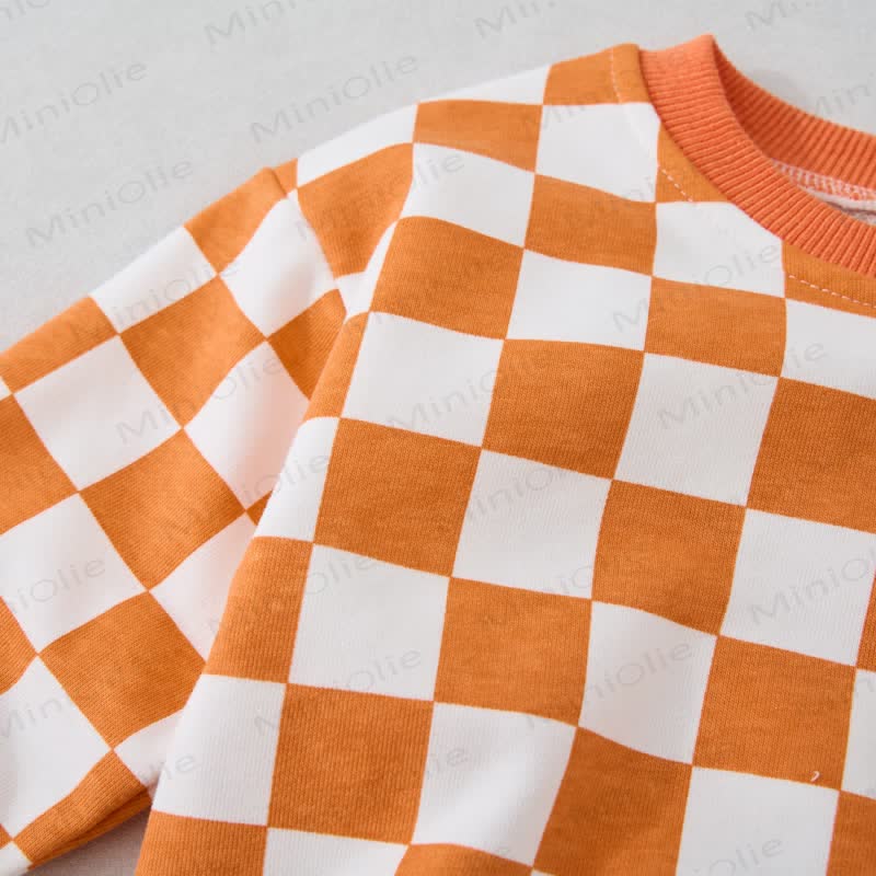 Baby Toddler Orange Checkerboard 2-piece Set