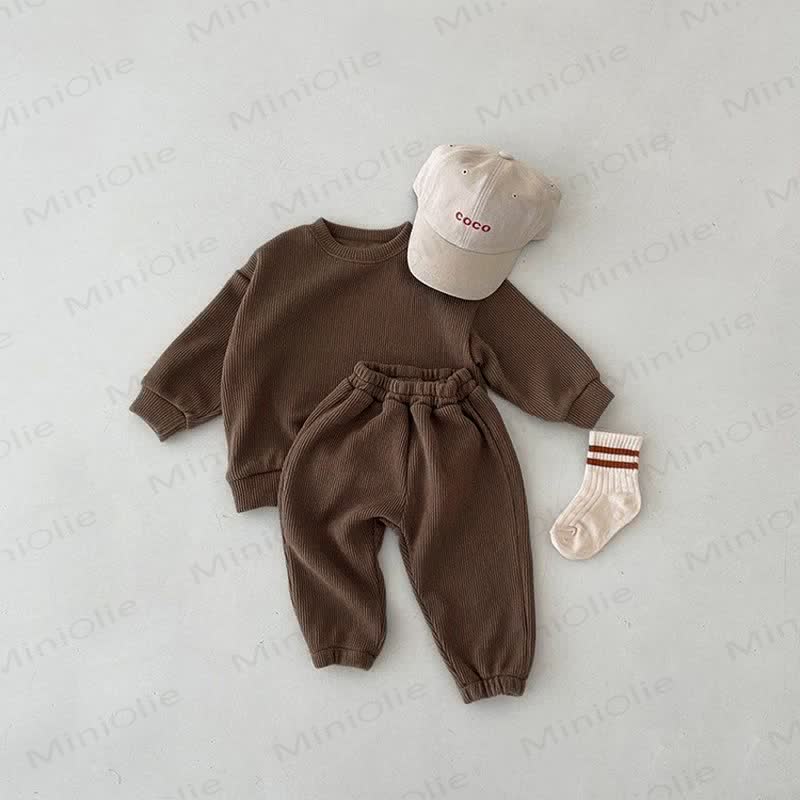 Baby Toddler Solid Color Casual 2 Pieces Set