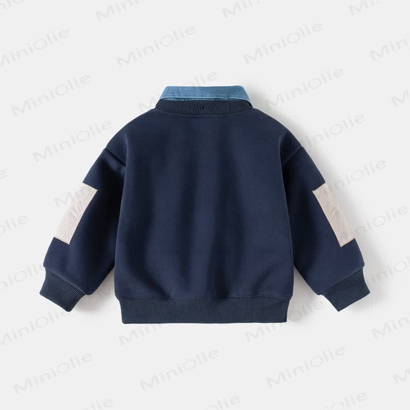 Toddler Fleece Lined Fake 2pcs Sweatshirt