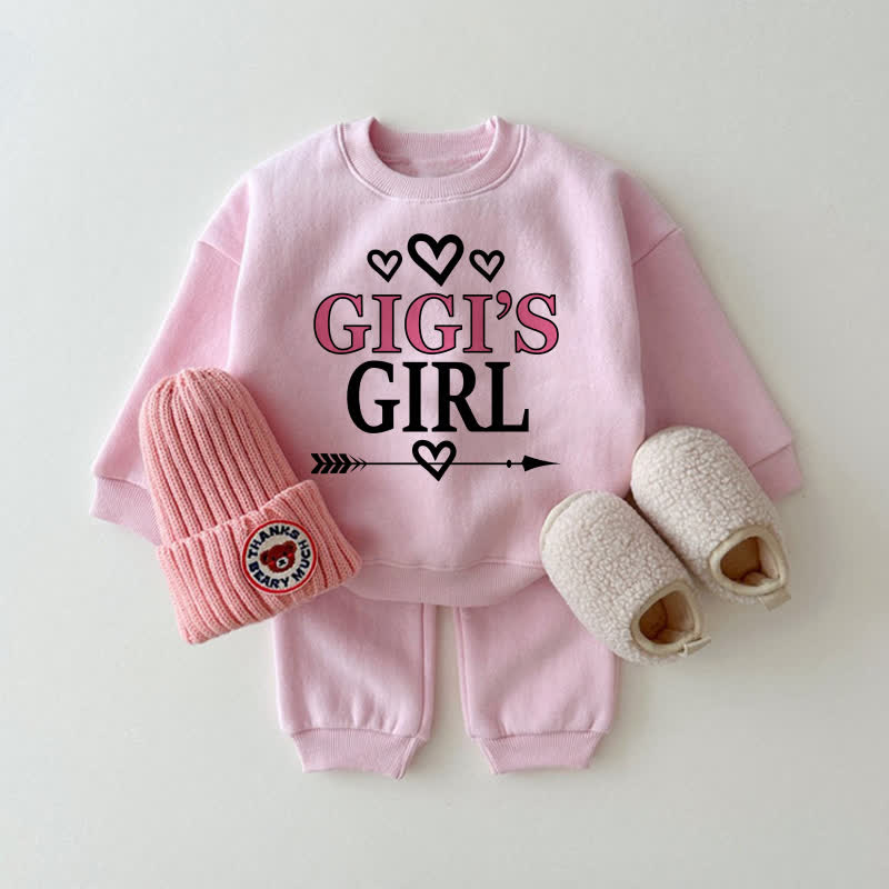 GIGI'S GIRL Baby Pink Sweatshirt 2-piece Set