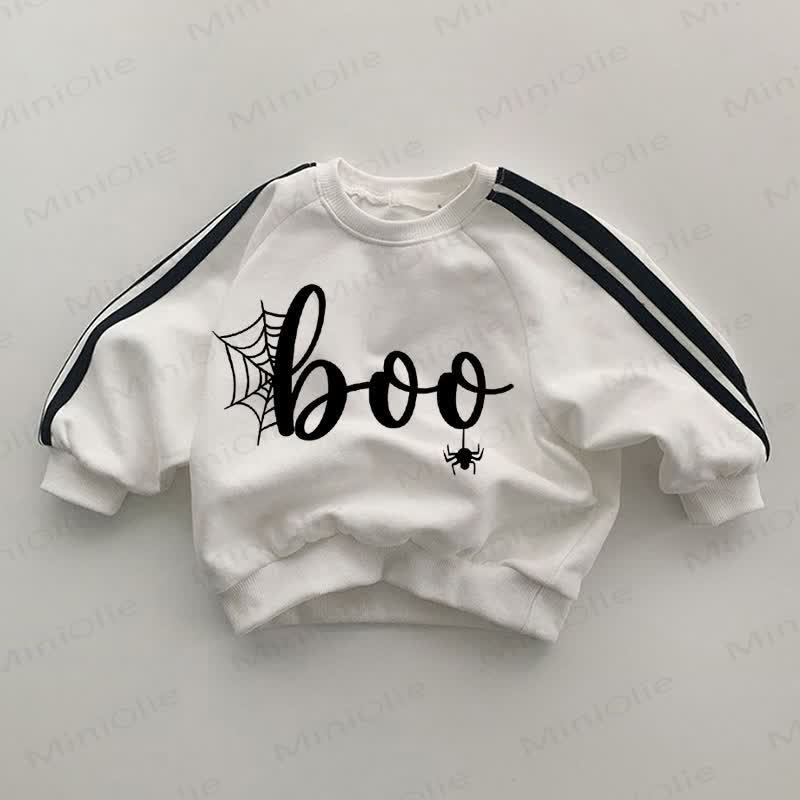 BOO Baby Spider Web White Sweatshirt