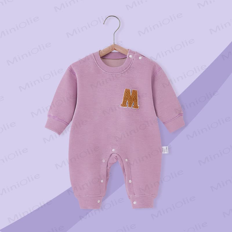 Letter M Baby Fleece Lined Romper