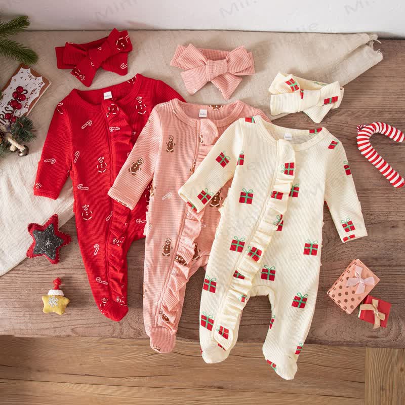 Baby Headscarf Christmas Romper