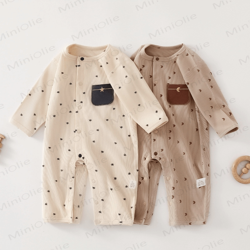 Baby Stars Moons Pit Striped Romper