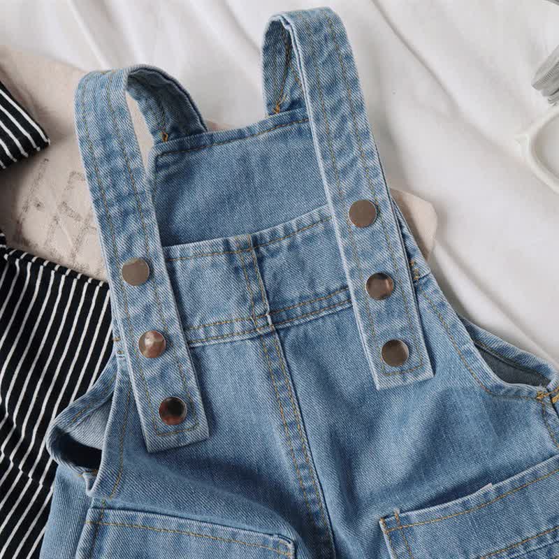 Toddler Fashion Button Denim Overalls
