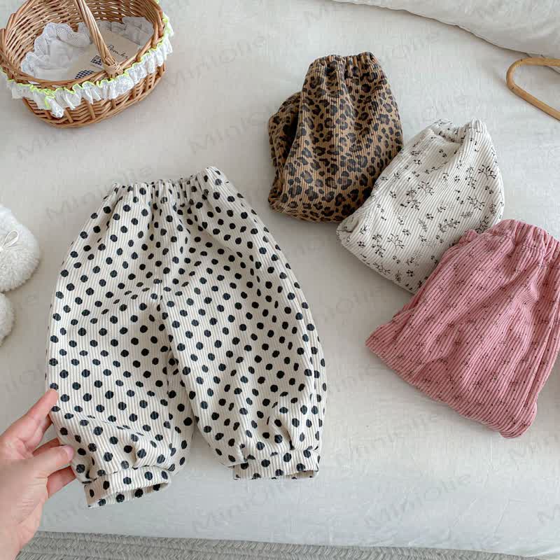 Baby Toddler Girl Cord Quilted Jogger Pants