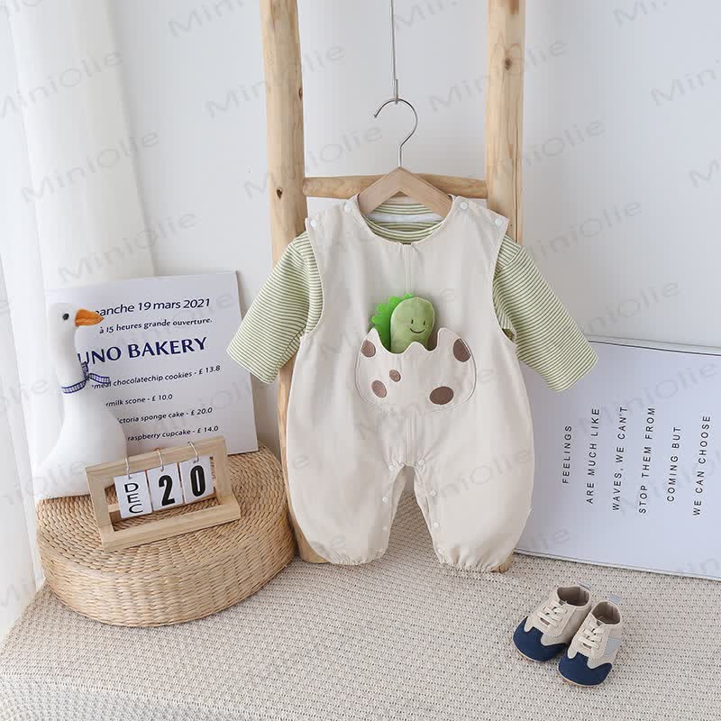 Baby Dino Romper and Striped Tee