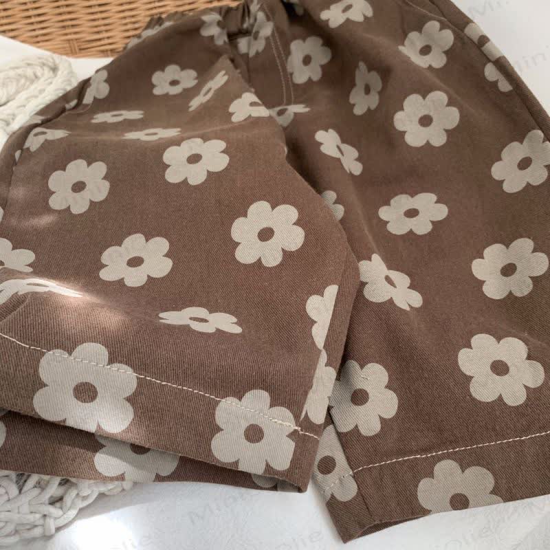 Baby Toddler Girl Flower Coffee Pants