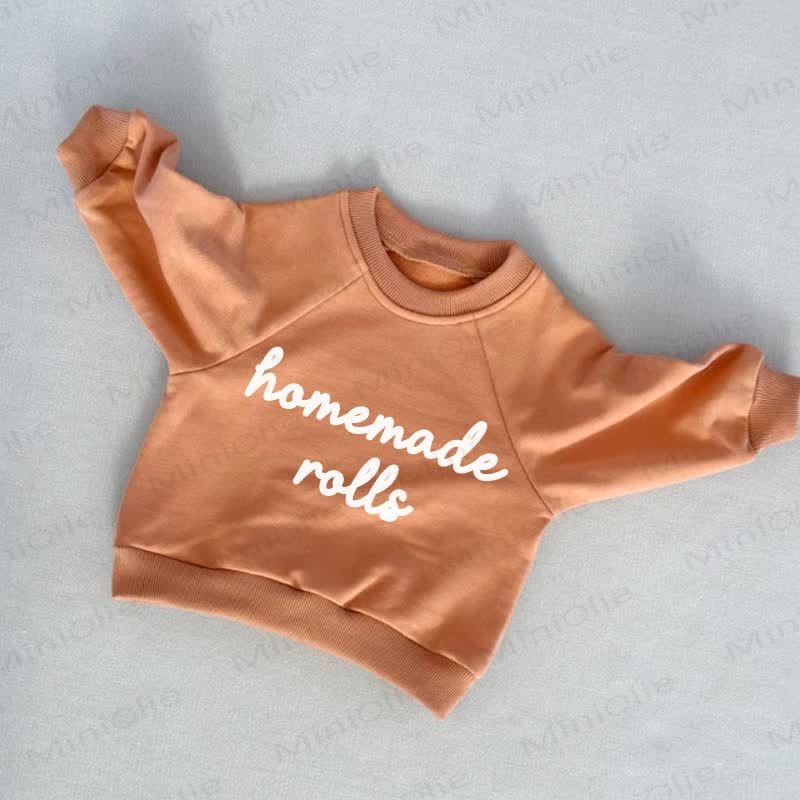HOMEMADE ROLLS Baby Toddler Orange Sweatshirt