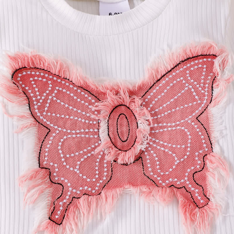 Baby 2-Piece Butterfly Bows Denim Set