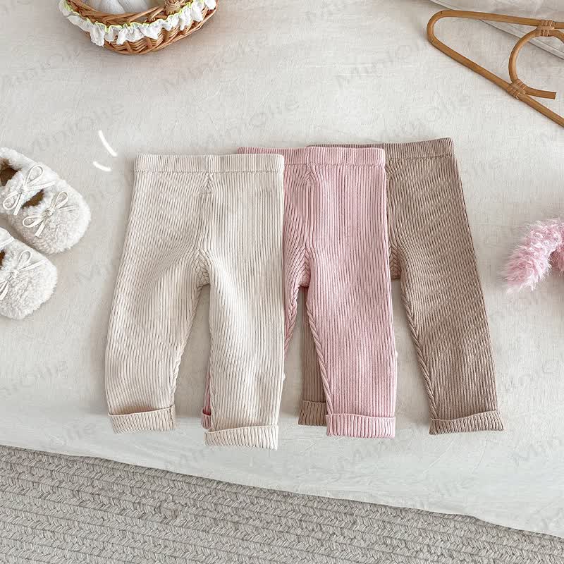 Baby Toddler Girl Embroidered Bunny Knitted Leggings