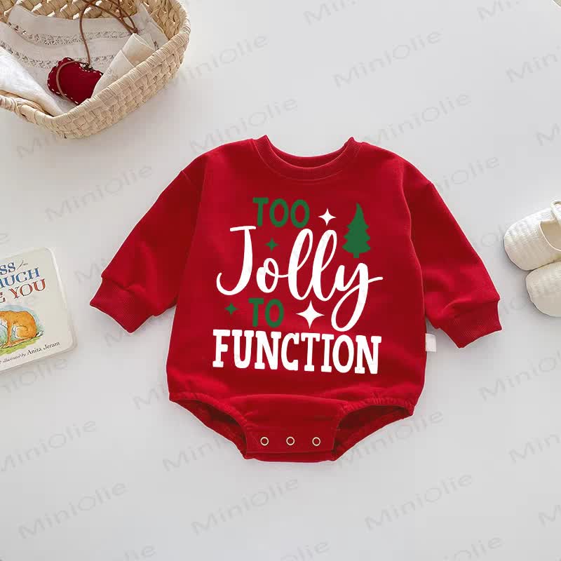 TOO JOLLY TO FUNCTION Baby Red Bodysuit