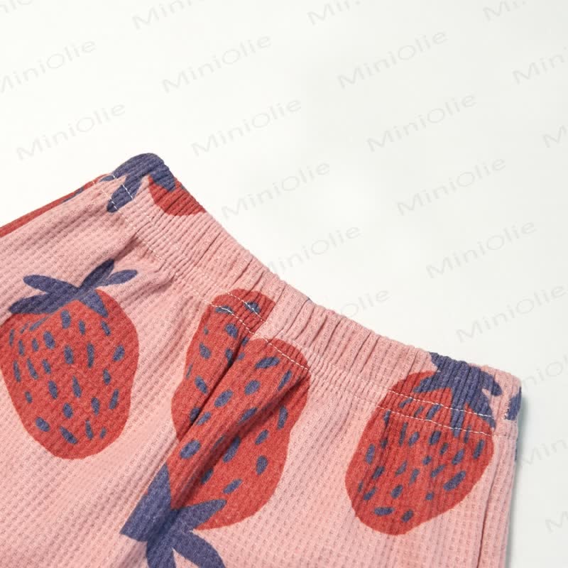 Baby Strawberry Waffle Sweatshirt 2-piece Set