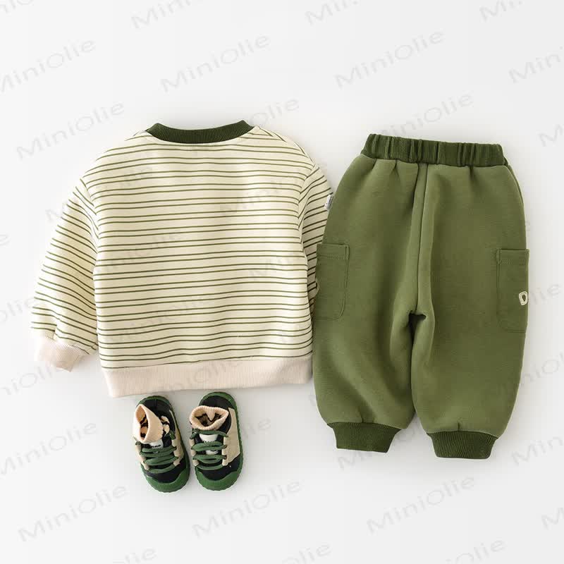 Baby Dinosaur Stripe Green Top & Pants