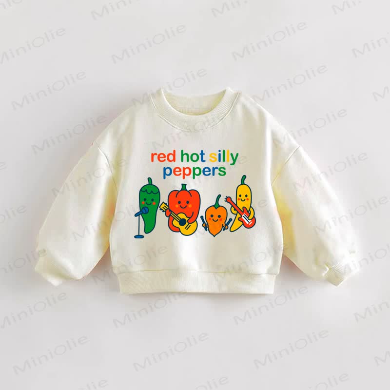 RED HOT SILLY PEPPERS Baby Toddler Sweatshirt