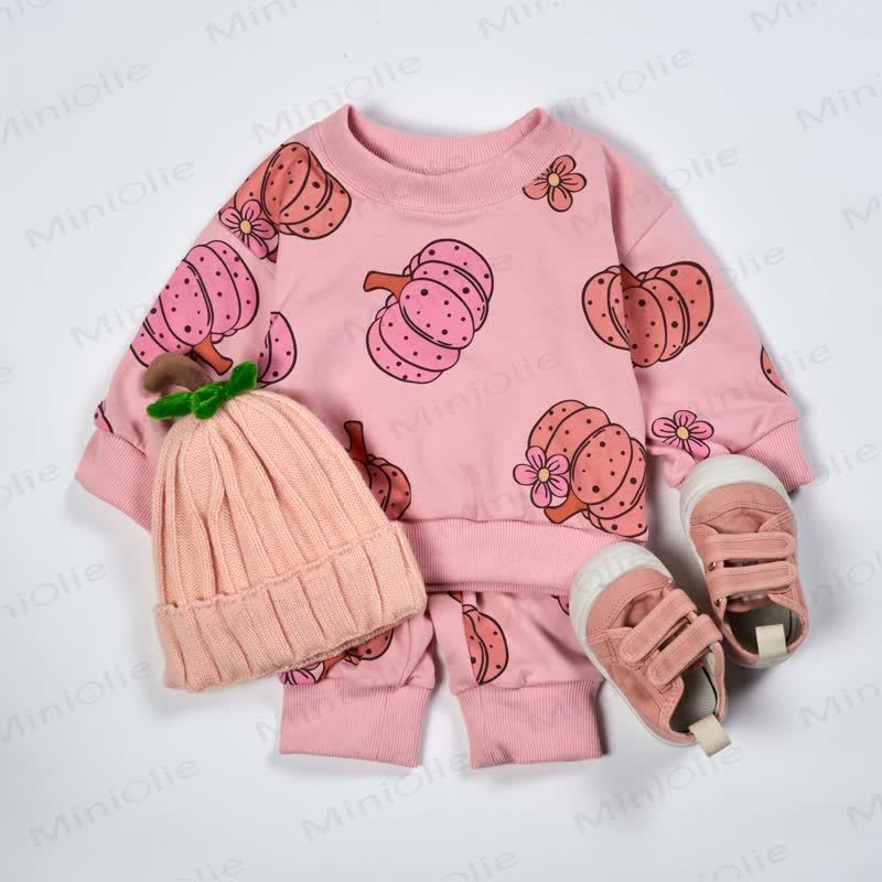 Baby Floral Pumpkin 2-piece Pink Set