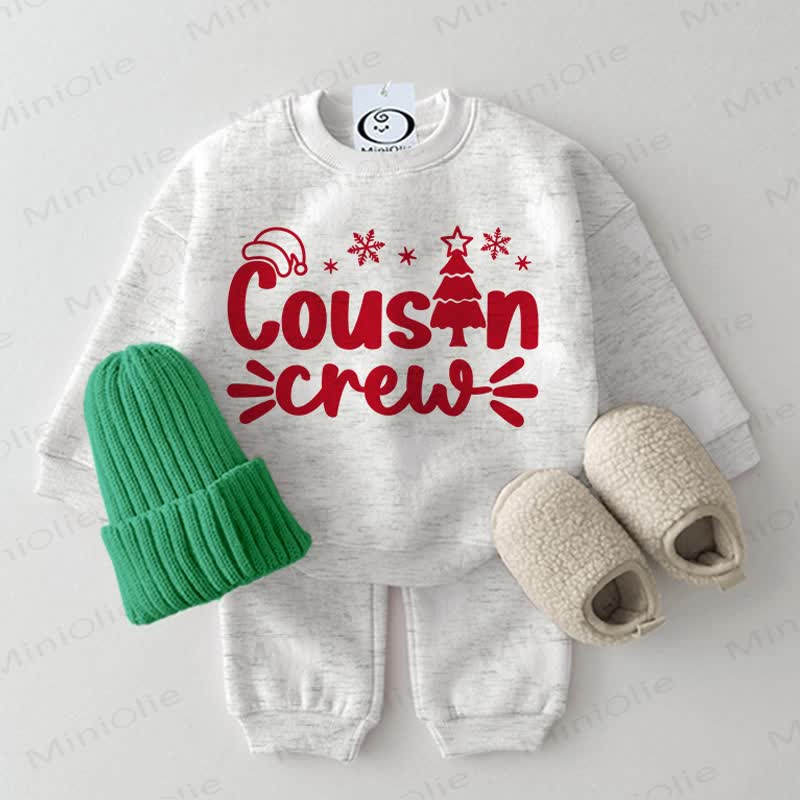 COUSIN CREW Baby Christmas 2-piece Light Grey Set