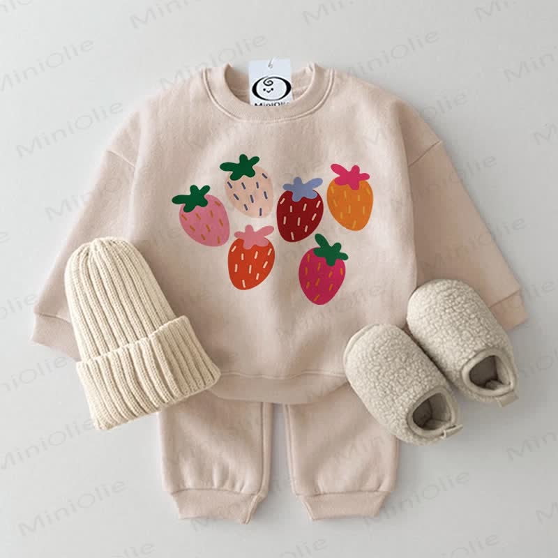 Baby 2-Piece Six Strawberries Beige Set