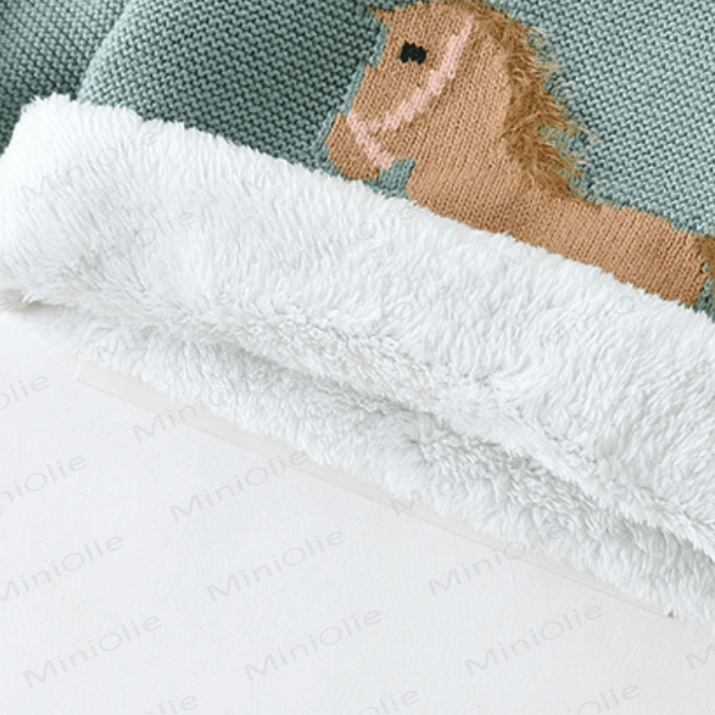 Kid Cute Horse Thicken Knit Sweater