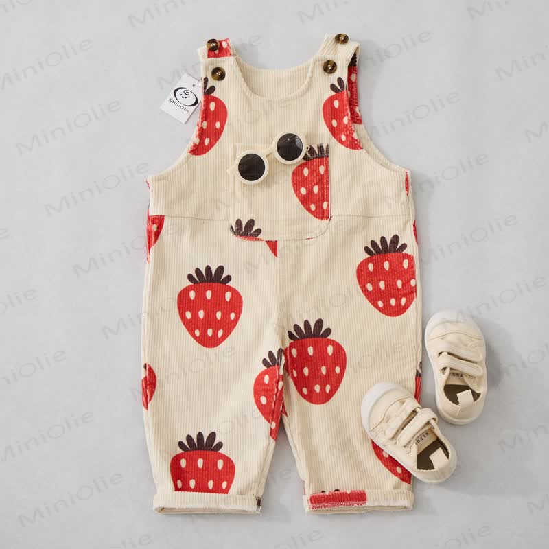 Baby Toddler Strawberry Printed Overalls