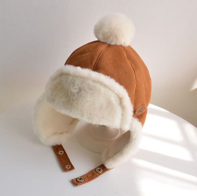 Baby Fleece Warm Hairball Hat