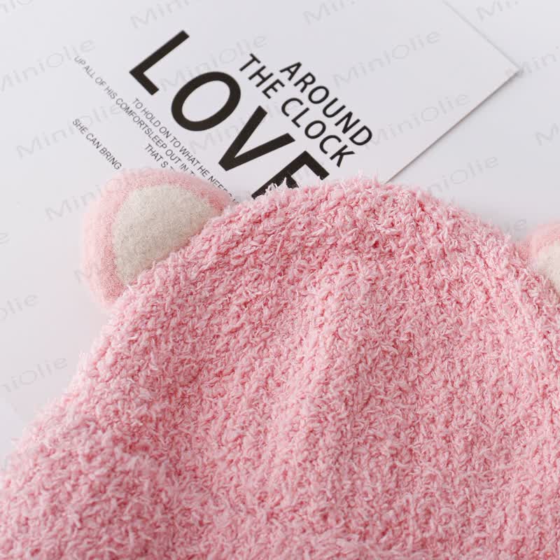Baby Plush Bear Ears Knit Cap